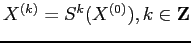 $X^{(k)}=S^k(X^{(0)}), k\in {\bf Z}$