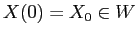 $X(0)=X_0\in W$